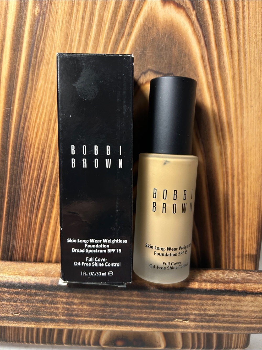 Bobbi Brown Foundation Bottle in Beige and Black